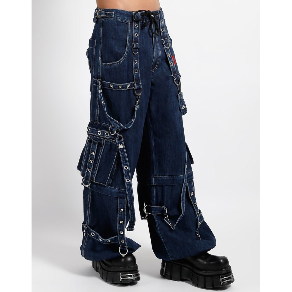 Tripp NYC - Denim Strap Wide leg trousers - Blue